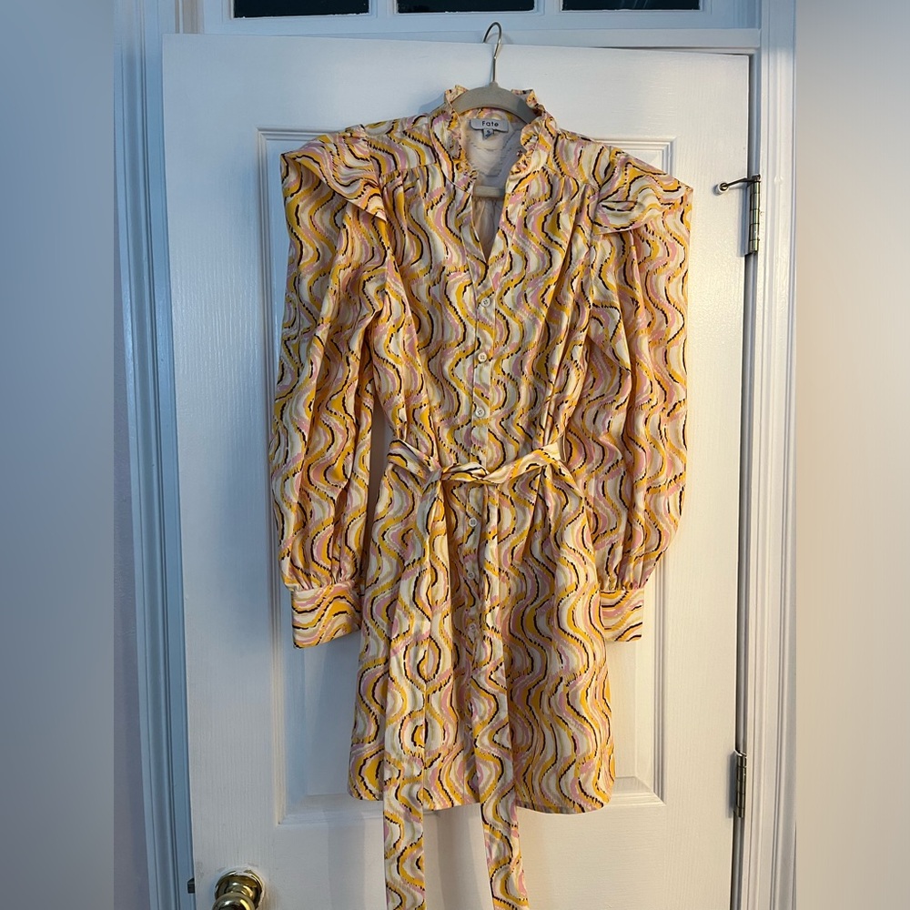 FATE yellow and pink long sleeve dress